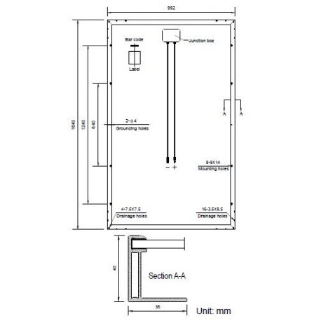 Cotas_Panel_Solar_Foto_250W_Poli_Amerisolar