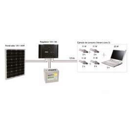 Kit Fotovoltáico Autónomo nº 4 (45Wp)